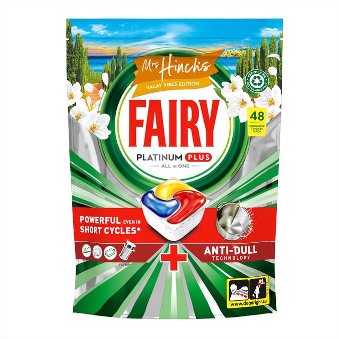 Fairy Mrs Hinch's Vacay Vibes Platinum Plus Dishwasher Tablets 48s