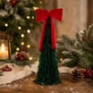 Festive Feeling Alpine Woods Flocked Bow Tree Christmas Decoration