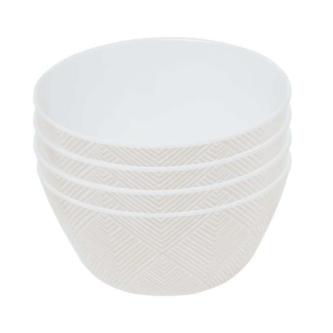 The Outdoor Living Collection Melamine 4 Chevron Bowl Set - Grey