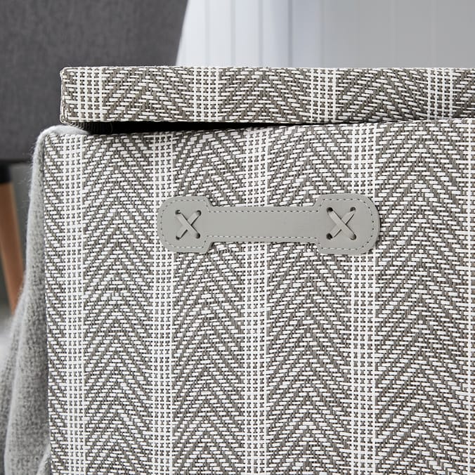 Home Collections Foldable Fabric Storage Box - Chevron Grey