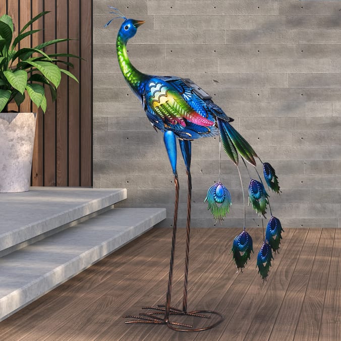 Firefly Metal Peacock Solar Light