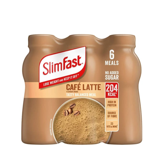 Slimfast High Protein Shake 325ml x6 Cafe Latte Home Bargains