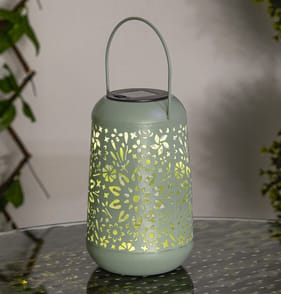 Firefly Solar Light Co Hanging Metal Lantern Solar Light - Green