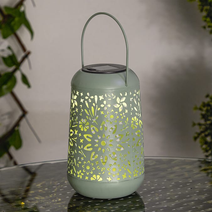Firefly Solar Light Co Hanging Metal Lantern Solar Light - Green