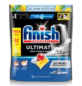 Finish Ultimate Deep Clean & Shine Dishwasher Tablets 92 Tabs - Sicilian Edition Lemon