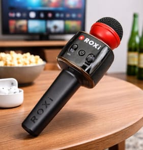Roxi Wireless Karaoke Microphone with Built-In Speaker & Echo Control