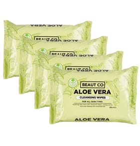 Beauty Co Aloe Vera Cleansing Wipes x4