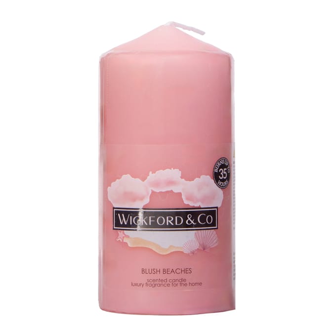 Wickford & Co Scented Small Pillar Candle - Blush Beaches