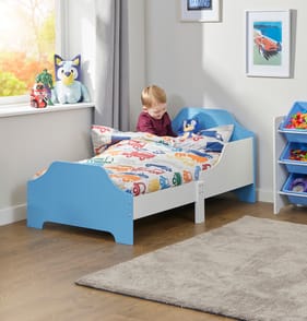 Liberty House Toys Two Tone Toddler Bed - White & Blue