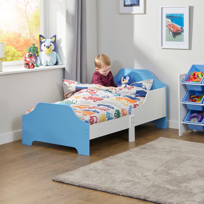 Liberty House Toys Two Tone Toddler Bed - White & Blue