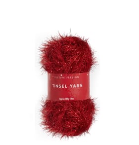 Festive Feeling Tinsel Yarn 100g - Red