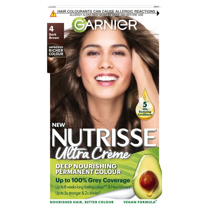 Garnier Nutrisse Ultra Crème Hair Dye - 4 Dark Brown