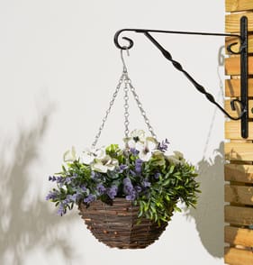 Jardin Artificial Pansy Hanging Basket - White