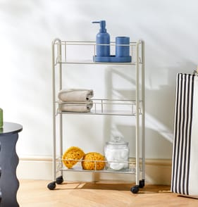 Metal Slim Line Trolly - Taupe