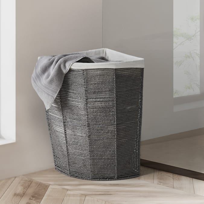 Home Collections Paper Rope Corner Laundry Basket