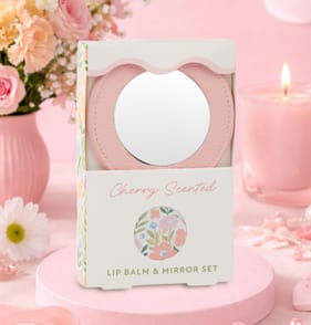 Mother's Day Lip Balm & Mirror Set - Cherry Scented