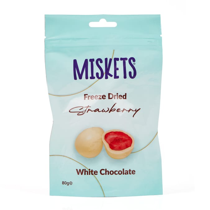 Miskets White Chocolate Coated Freeze Dried Strawberry 80g