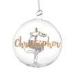 Gold Glitter Name Only Reindeer Glass Bauble