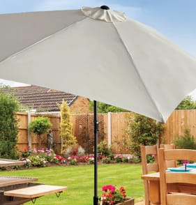 The Outdoor Living Collection Crank & Tilt Parasol 2.7m - Light Grey