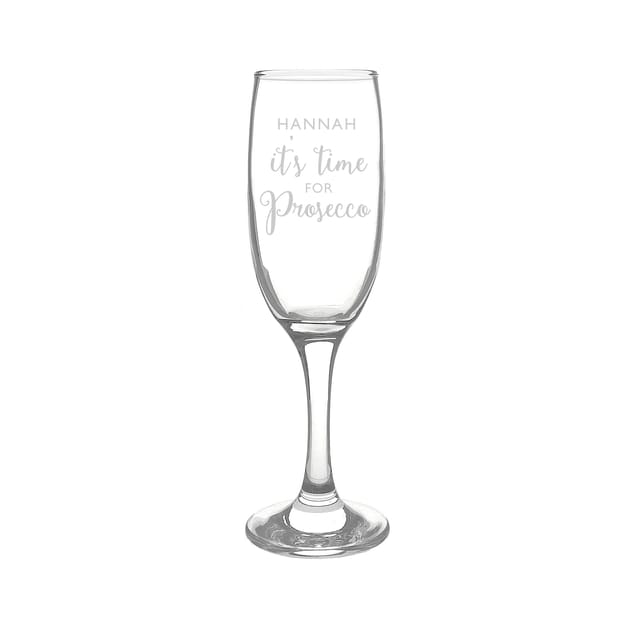 Personalised 'It's Time for Prosecco' Flute Home Bargains