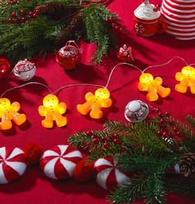 Winter Charm Gingerbread String Lights