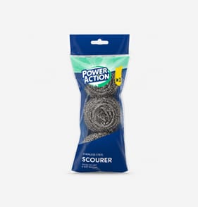 Power Action Stainless Steel Scourer 3 Pack x2