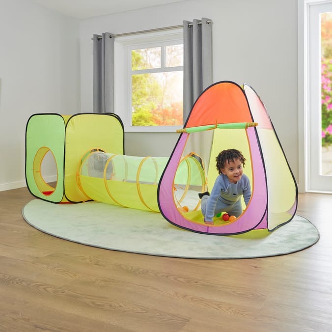 Liberty House Toys Kids Colourful Kids Play Tent & Tunnel Set 100 Colourful Balls