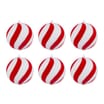 Winter Charm 10cm Striped Flocked Bauble 6 Pack - Red & White