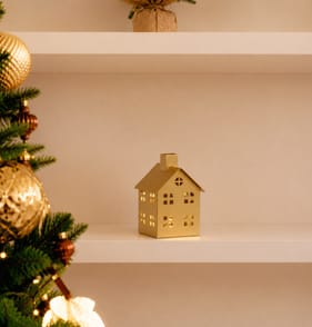 Winter Luxe LED Gold Metal House Decoration