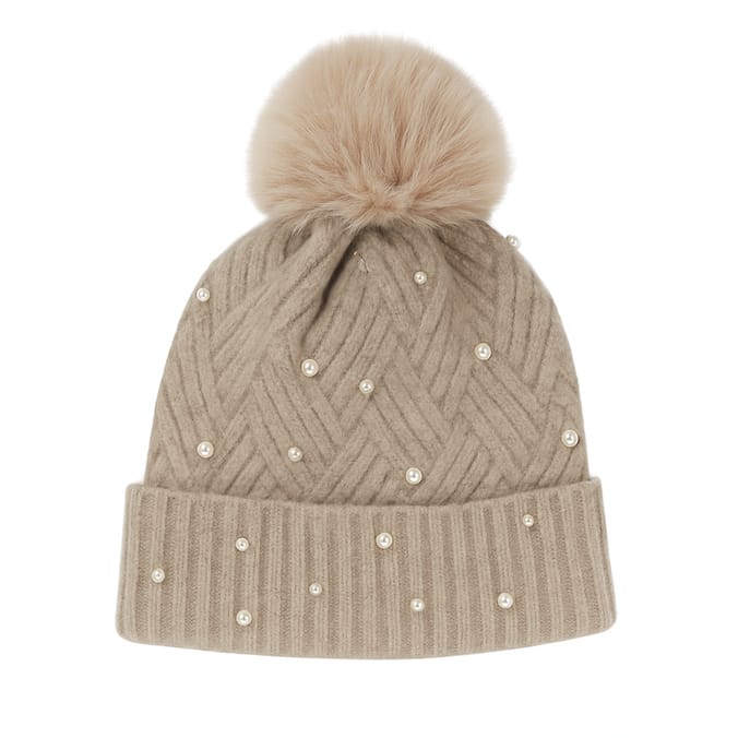 Originals Winter Ladies Beaded Pom Pom Hat