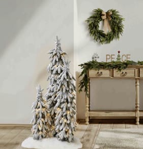 Festive Feeling Premium Snowy Trees 4ft Set Of 3