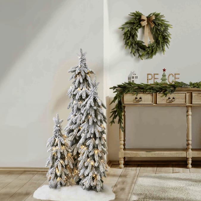 Festive Feeling Premium Snowy Trees 4ft Set Of 3