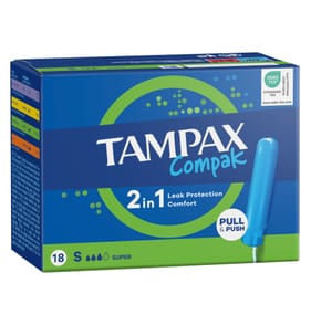 Tampax Compak Super Tampons With Applicator 18 Pack