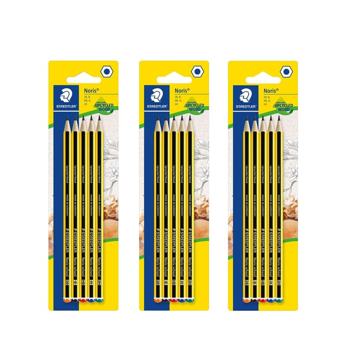 Staedtler Pencils With Sharpener 5 Pack x3 Home Bargains