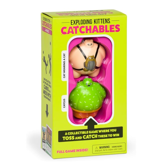 Exploding Kittens Catchables Game - Catcus & Cat Wearing A Cat