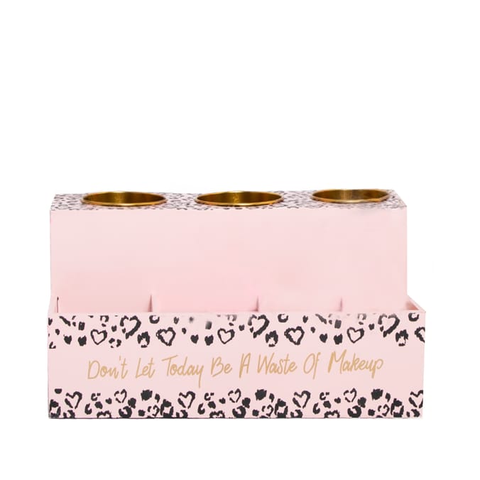 Wooden Make Up Storage Stand - Leopard Print