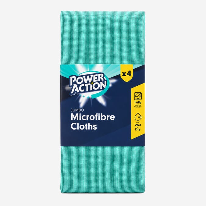 Power Action Jumbo Microfibre Cloth 4 Pack