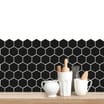 Stick Ease Self-Adhesive Vinyl Wall Tiles 3 Pack - Black Hexagon x2