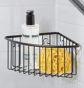 Corner Suction Shower Caddy - Black