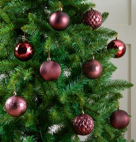 Festive Feeling 8cm Christmas Bauble 20 Pack - Red
