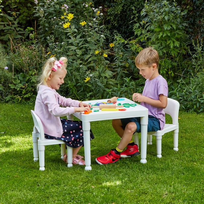Liberty House Toys Kids Plastic Table and Two Chairs Set