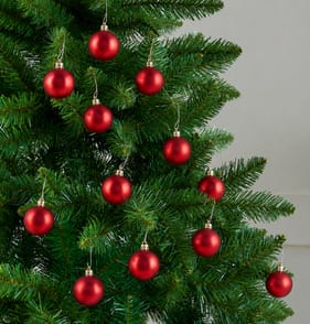 Festive Feeling 4cm Christmas Baubles 24 Pack - Red