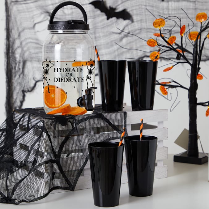 Haunted House Halloween Drink Dispenser With 4 Cups