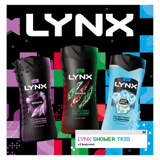 Lynx Body Wash Trio Gift Set 3 Piece 