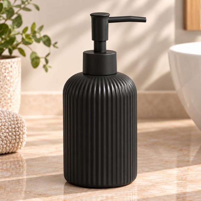Ribbed Ceramic Soap Dispenser