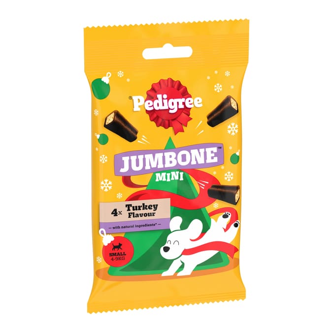 Pedigree Christmas Jumbone 4 Chews Small Dog Treat 160g - Turkey Flavour