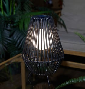 Firefly Black Circle Bulb Rope Lantern