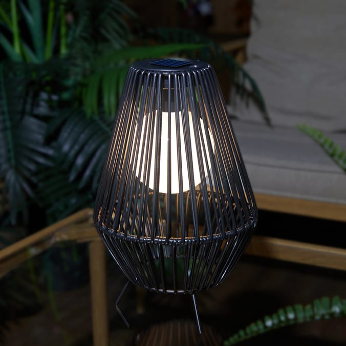 Firefly Black Circle Bulb Rope Lantern