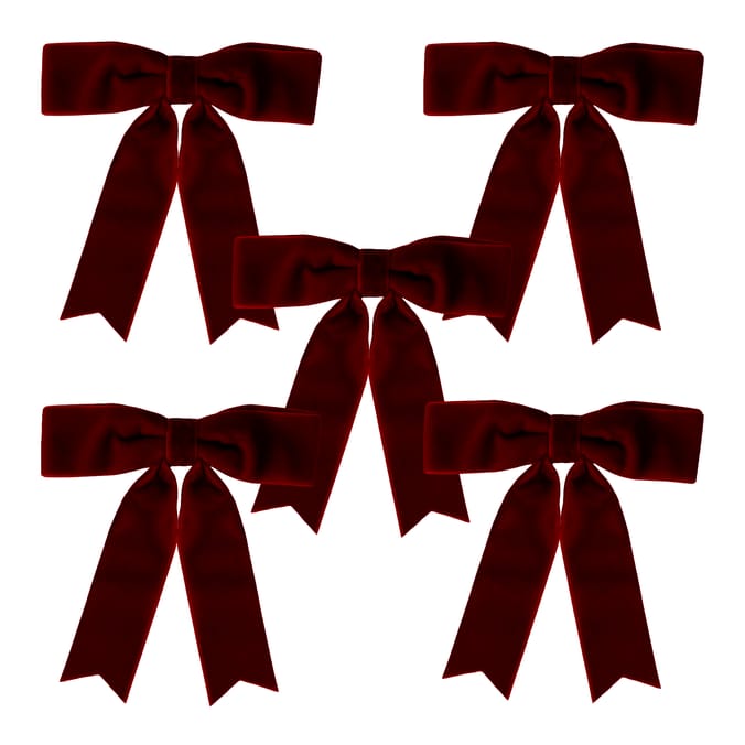 Winter Charm Velvet Bow 5 Pack