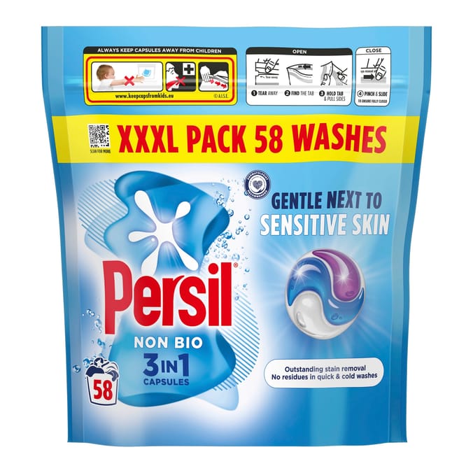 Persil 3 in 1 Washing Capsules Non Bio 58 washes
